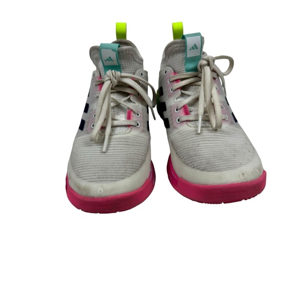 Adidas Crazyflight Women’s Volleyball Shoes Size 6 White Neon Pink Green Boost - Picture 3 of 10
